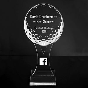 VALUE LINE! Acrylic Engraved Award - 6" Golf Ball and Tee - Platform Base