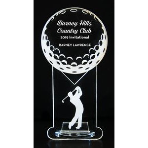 VALUE LINE! Acrylic Engraved Award - 6" Golfer and Golf Ball - Key Base
