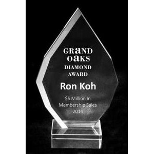 EXCLUSIVE! Acrylic and Crystal Engraved Award - 7" Tall Square Drop