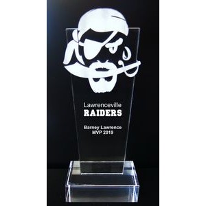 EXCLUSIVE! Acrylic and Crystal Engraved Award - 9-1/2" Tall - Raider, Buccaneer or Pirate