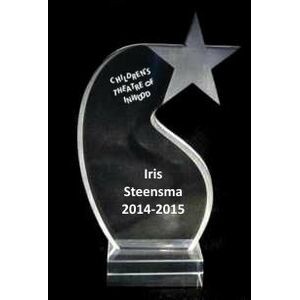 EXCLUSIVE! Acrylic and Crystal Engraved Award - 6" Tall Shooting Star