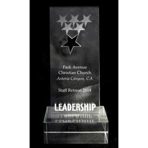 EXCLUSIVE! Acrylic and Crystal Engraved Award - 7" Tall Leadership Star