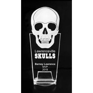 VALUE LINE! Acrylic Engraved Award - 8" Tall - Skull
