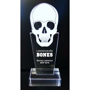 EXCLUSIVE! Acrylic and Crystal Engraved Award - 9-1/2" Tall - Skull