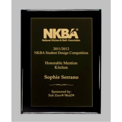 Ebony finish Plaque with Engraved Metal Panel - 7" x 9"