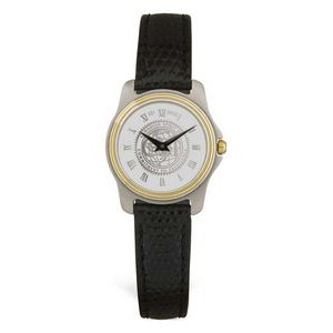 Ladies Silver Wristwatch w/ Black Strap