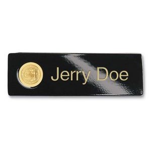 Black Matte Brass Name Badge with Magnetic Attachment