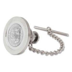 Silver Tone Lapel Pin w/Button Chain