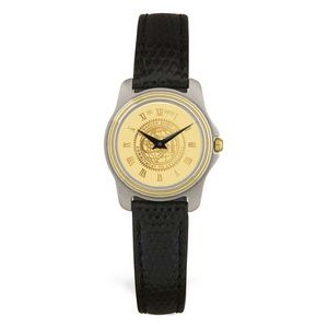 Ladies Gold Wristwatch w/ Black Strap