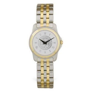 2 Tone Stainless Steel Ladies Wristwatch w/ Silver Dial