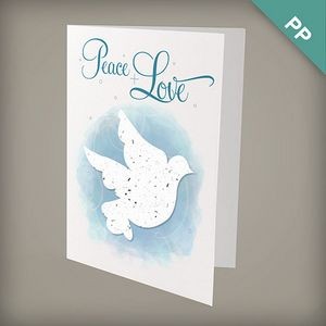 A6 Dove Blue Eco Christmas Card w/Seed Paper Shape