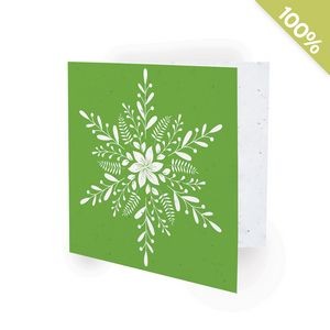 Blooming Snowflake Square Business Holiday Card