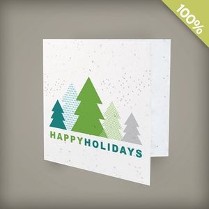 Modern Trees Square Business Holiday Card
