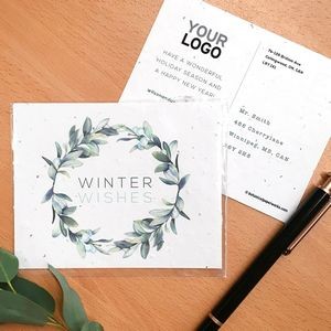 Winterberry Wreath Plantable Holiday Postcard