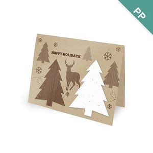 A2 Seed Paper Personalized Rustic Woodland Holiday Card