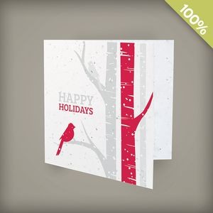Birch Trees Square Business Holiday Card