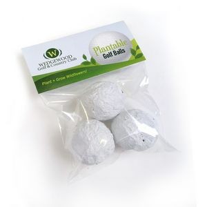 Plantable Golf Balls Day Seed Bombs Cellopack 3