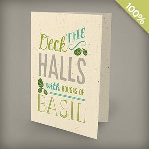 A6 - 100% Plantable Personalized Holiday Cards - Deck The Halls