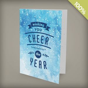 A6 - 100% Plantable Personalized Holiday Cards - Wishing You Cheer