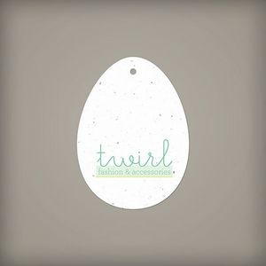 Egg Shape Seed Paper Tag, 1-Sided