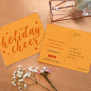 Marigold Cheer Plantable Holiday Postcards
