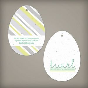 Egg Shape Seed Paper Tag, 2-Sided