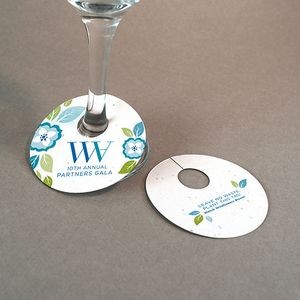 Seed Paper Wine Glass Tag, 2-Sided