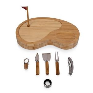 Picnic Time Sand Trap Golf Cheese Cutting Board & Tools Set (Bamboo)