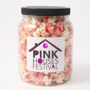 Seasonal Flavor Popcorn in Clear Plastic Round Gift Jar