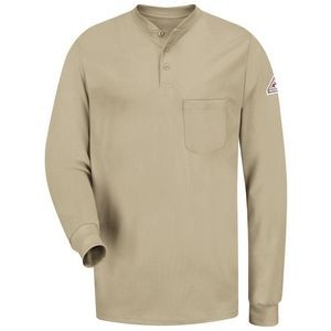 Bulwark Men's Flame Resistant Long Sleeve Tagless Henley Shirt