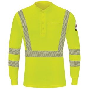 Bulwark® Men's Hi-Visibility Lightweight Long Sleeve Henley Shirt