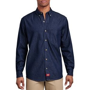 Dickies Men's Long Sleeve Button-Down Denim Shirt