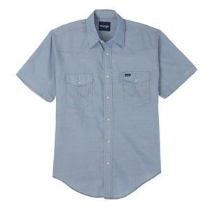 Wrangler Men's Cowboy Cut Short Sleeve Chambray Work Shirt
