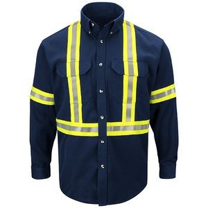Bulwark® Men's Fire Resistant Long Sleeve Shirt w/ Reflective Taping
