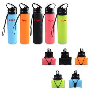 New Arrival 20oz Foldable Silicone Water Bottle
