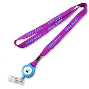 3/4" Polyester Lanyard with Retractable Badge Reel