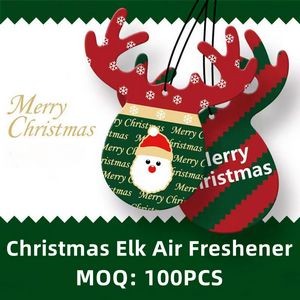 Reindeer and Christmas Stocking Air Freshener Die Cut Full Color(3" x 3")