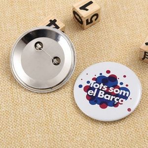 Round Button With Safety Pin-back