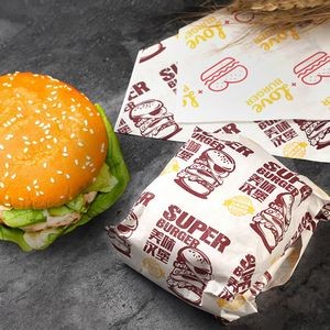 Customized Food Hamburger Wrapper Paper Basket Liners Wrapping Tissue