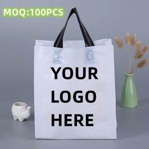 Loop Handle Plastic Shopper Bag(14"x10"x3 1/6")