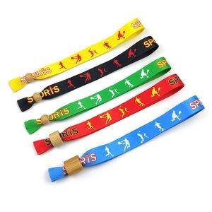 Full color Polyester Wristband with Bamboo Buckle
