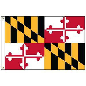 Maryland 3' x 5' Nylon Flag w/ Heading & Grommets