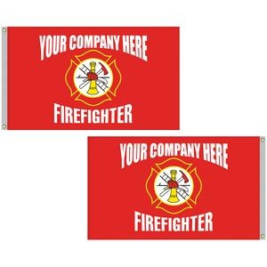 3' x 5' Firefighter Double Sided Knitted Polyester Flag