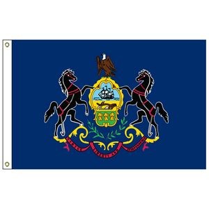 Pennsylvania 3' x 5' 2-ply Poly Flag w/ Heading & Grommets