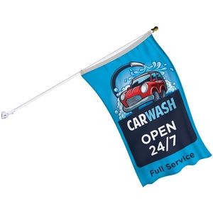 Banner Kit with 3' x 5' Flag and White Bracket
