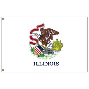Illinois 5' x 8' 2-ply Polyester Flag w/ Heading & Grommets