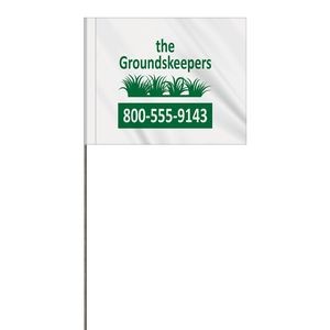 1-Color 4" x 5" Custom Vinyl Marking Flag with 21" Wire