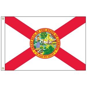 Florida 3' x 5' Nylon Flag w/ Heading & Grommets