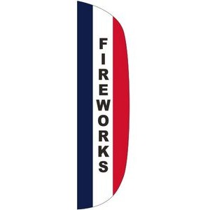 "FIREWORKS" 3' x 15' Message Flutter Flag