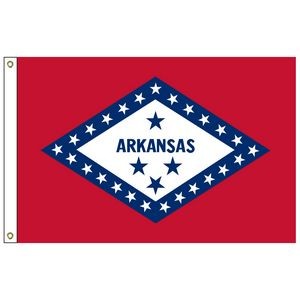 Arkansas 4' x 6' 2-ply Polyester Flag w/ Heading & Grommets
